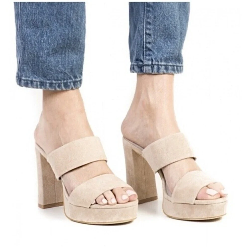 jeffery campbell adriana double strap platform nude suede heels
